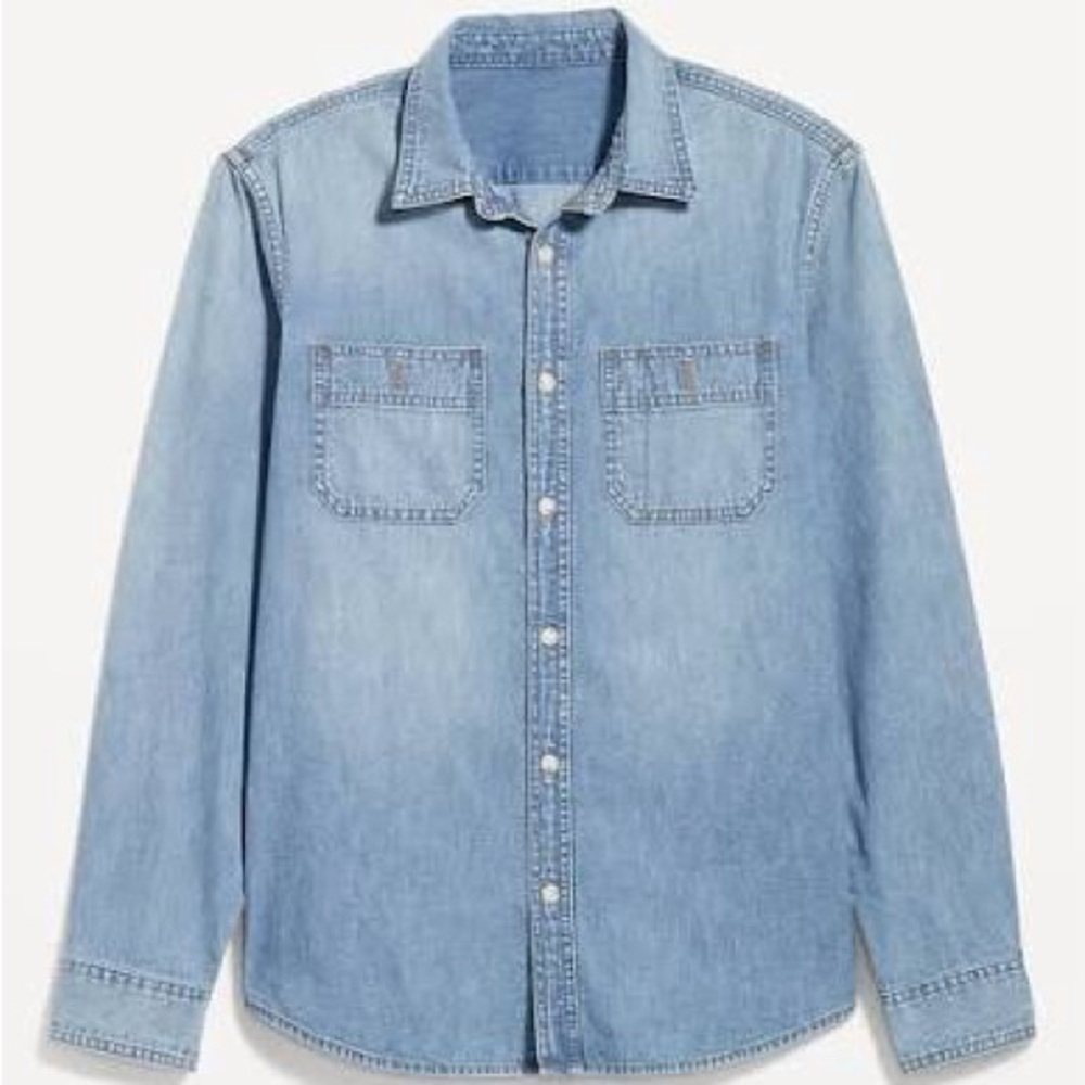 Old Navy  Chambray Button-Down Utility Shirt, Size Small